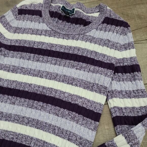 Karen Scott Striped Sweater‎ - Picture 2 of 3